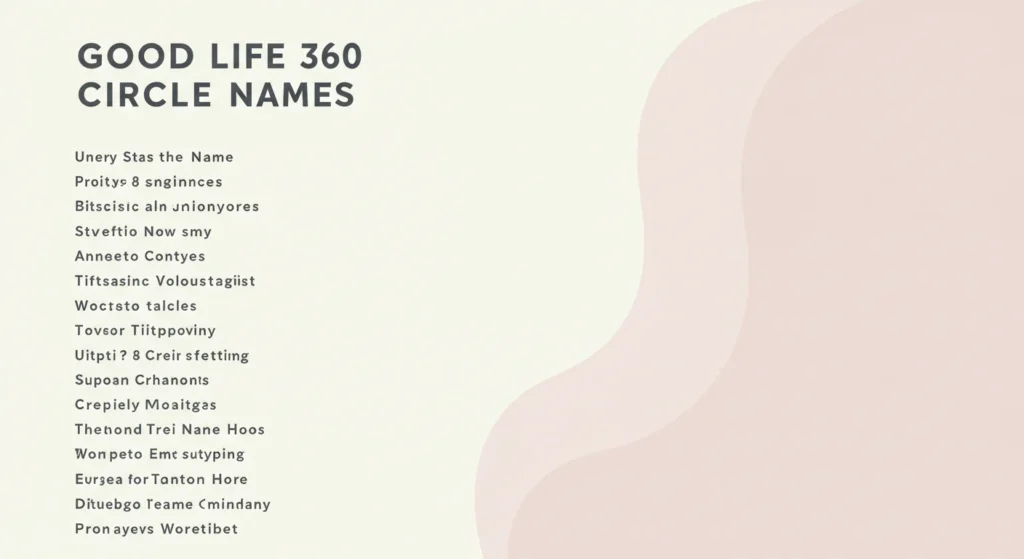 Good Life 360 Circle Names