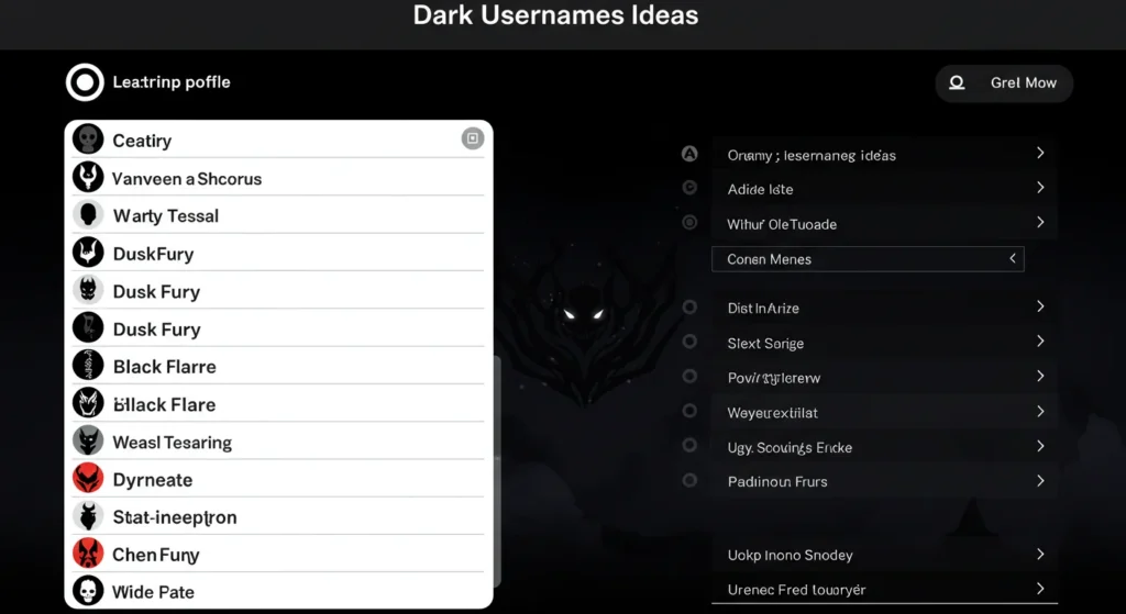 Dark Usernames Ideas